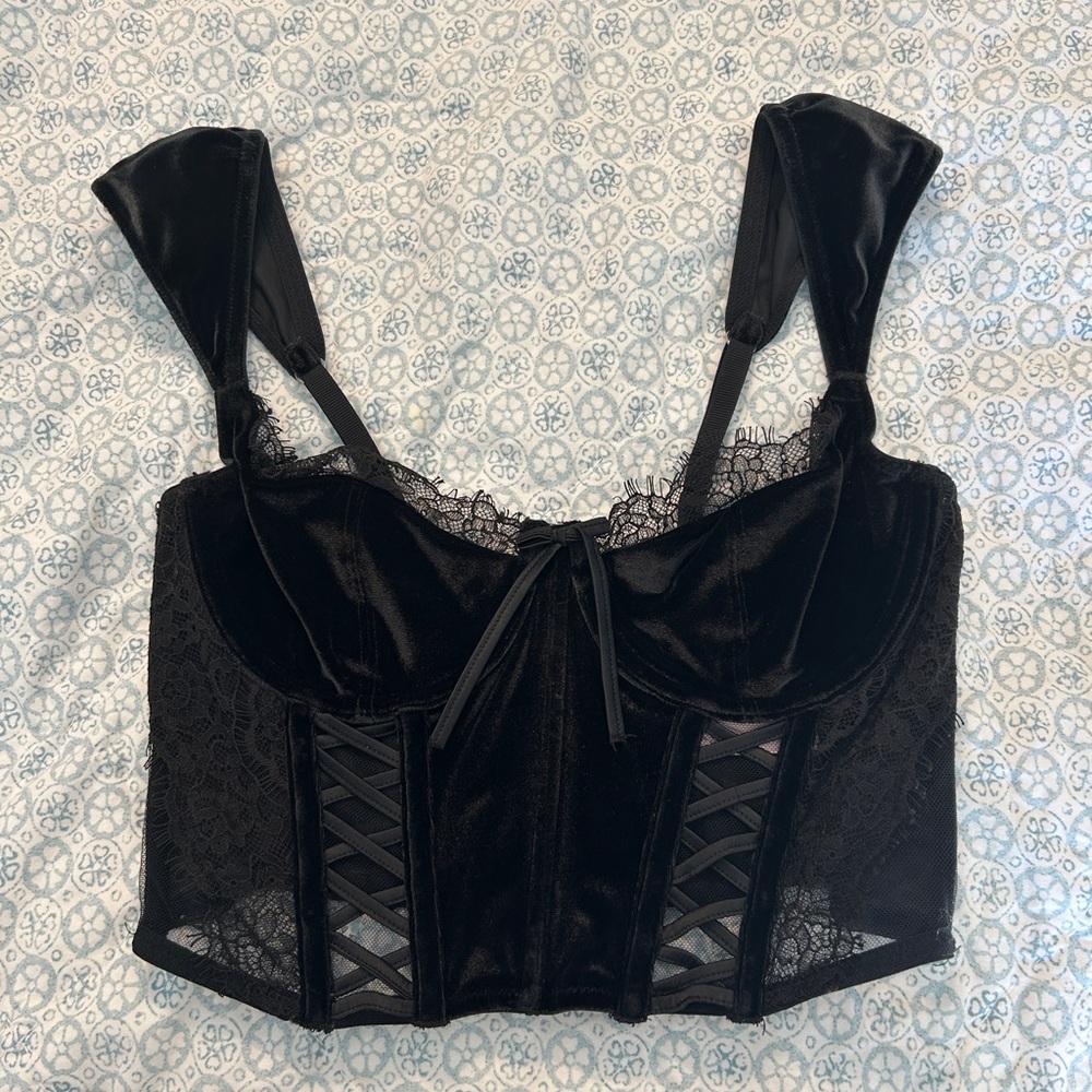 Elegant Black Lace Corset Top